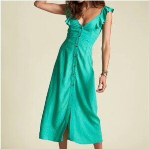 Billabong x Sincerely Jules Green Buttoned Sleeveless Sundress